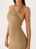 Cassira Shimmer Maxi Dress - Shimmer Gold
