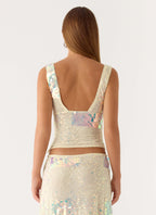 Erinah Sequin Top - Yellow
