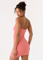 Jiliana Strapless Mini Dress - Coral
