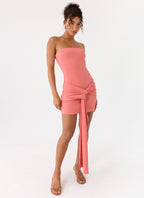 Jiliana Strapless Mini Dress - Coral