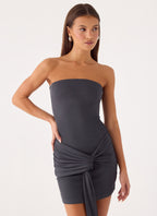 Jiliana Strapless Mini Dress - Charcoal