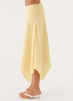 Jude Midi Skirt - Yellow Cream