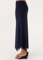 Kerrie Hanky Midi Skirt - Dark Navy