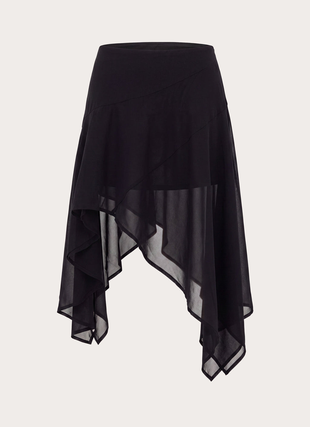 Kia Low Rise Asymmetrical Midi Skirt - Black