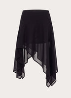 Kia Low Rise Asymmetrical Midi Skirt - Black
