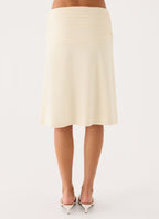 Lorelei Midi Skirt - Soft Butter Yellow