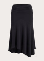 Maura Asymmetrical Midi Skirt - Black
