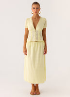 Sweet Lullaby Midi Skirt - Lemon Yellow