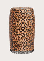 Vania Sequin Low Rise Midi Skirt - Shimmer Leopard